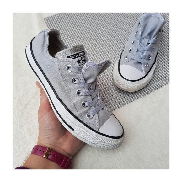 Converse Chuck Taylor All Star Low Top Sneaker Sparkle Double Tongue 5 - Picture 1 of 12